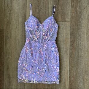 Women’s Boutique Lavender Sequin Iridescent Dress • Size 4